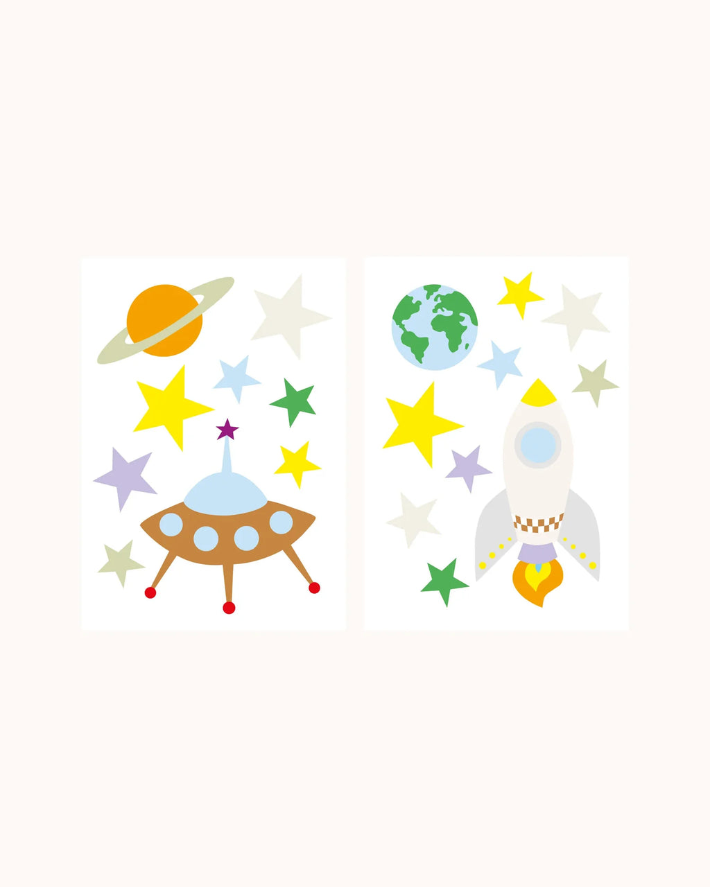 Reflektierendes Fahrrad-Sticker-Set Rocket Power von Stick A Pear, illustriert von kinder&konsorten